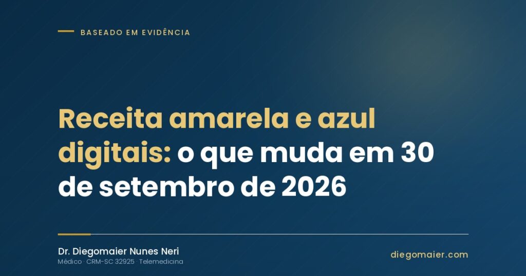 Ilustracao das notificacoes de receita A (amarela) e B (azul) no modelo oficial da Anvisa